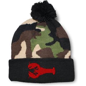 imagePom Pom Beanies for Women Lobster B Embroidery Skull Cap Winter Hats for Men Acrylic 1 SizeCamo Design Only