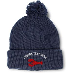 imagePom Pom Beanies for Women Lobster B Embroidery Skull Cap Winter Hats for Men Acrylic 1 SizeNavy Personalized Text Here