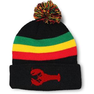 imagePom Pom Beanies for Women Lobster B Embroidery Skull Cap Winter Hats for Men Acrylic 1 SizeRasta Design Only