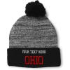 imageCustom Pom Pom Beanies for Women Ohio State USA America B Embroidery Skull Cap Winter Hats for Men 1 SizeHeather Gray Black Personalized Text Here