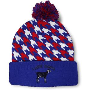 imageCustom Pom Pom Beanies for Women I Love Goats Style A Embroidery Skull Cap Winter Hats for Men 1 SizeAmerican Stars Design Only