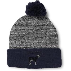 imageCustom Pom Pom Beanies for Women I Love Goats Style A Embroidery Skull Cap Winter Hats for Men 1 SizeHeather Gray Navy Design Only