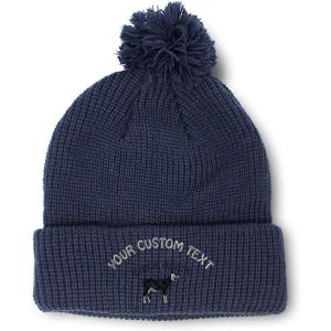imageCustom Pom Pom Beanies for Women I Love Goats Style A Embroidery Skull Cap Winter Hats for Men 1 SizeNavy Personalized Text Here