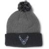 imageSpeedy Pros Pom Pom Beanies for Women Air Force Emblem Embroidery Skull Cap Winter Hats for Men Acrylic 1 SizeGrey Black Design Only