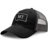 imageCustom Baseball Cap Montana State Map Mt Embroidery Cotton Soft Mesh CapBlack Charcoal Design Only