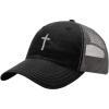imageCustom Trucker Hat Richardson Cross Silver Embroidery Church Name Cotton SnapsBlackCharcoal