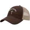 imageCustom Trucker Hat Richardson Cross Silver Embroidery Church Name Cotton SnapsBrownKhaki