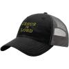 imageJesus is Lord Style 1 Embroidery Design Richardson Cotton FrontMesh Back Cap BlackCharcoal