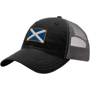 imageCustom Trucker Hat Richardson Scotland Embroidery City Name Cotton Soft Mesh CapBlackCharcoal