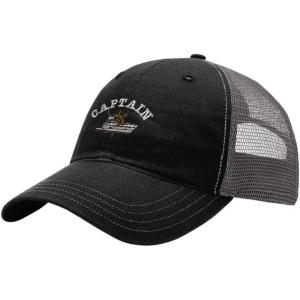 imageFishing Boat Captain Embroidery Design Richardson Cotton Front and Mesh Back Cap BlackCharcoal
