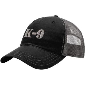 imageK9 Silver Logo Embroidery Design Richardson Cotton Front and Mesh Back Cap BlackCharcoal
