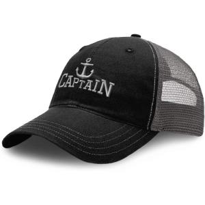 imageRichardson Trucker Mesh Hat Captain Boat B Embroidery Cotton Dad for Men ampamp WomenBlack Charcoal