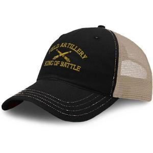 imageRichardson Trucker Mesh Hat Us Army Field Artillery B Embroidery Cotton SnapbackBlack Tan