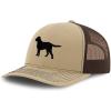 imageCustom Richardson Trucker Hat Black Labrador Retriever Lab Embroidery PolyesterKhaki Coffee Design Only