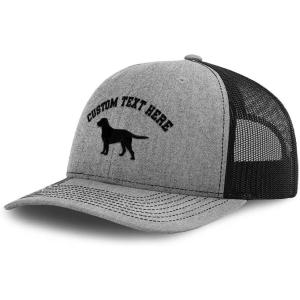 imageCustom Richardson Trucker Hat Black Labrador Retriever Lab Embroidery PolyesterHeather Grey Black Personalized Text Here
