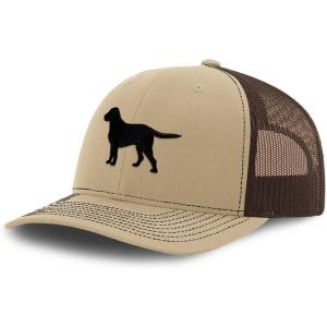 imageCustom Richardson Trucker Hat Black Labrador Retriever Lab Embroidery PolyesterKhaki Coffee Design Only