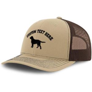 imageCustom Richardson Trucker Hat Black Labrador Retriever Lab Embroidery PolyesterKhaki Coffee Personalized Text Here