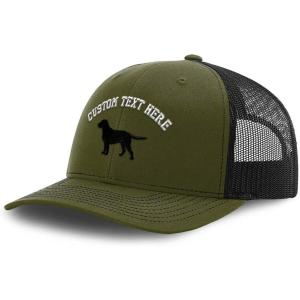 imageCustom Richardson Trucker Hat Black Labrador Retriever Lab Embroidery PolyesterLoden Black Personalized Text Here