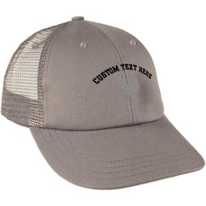 imageCustom Trucker Hat Baseball Cap Grey Rooster in A Poultry Embroidery CottonGrey Personalized Text Here