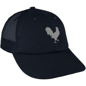imageCustom Trucker Hat Baseball Cap Grey Rooster in A Poultry Embroidery CottonNavy Design Only