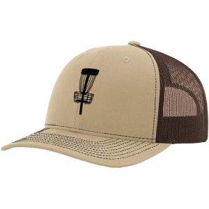 imageRichardson Structured Mesh Trucker Hat Black Disc Golf Basket Embroidery HatKhakiCoffee