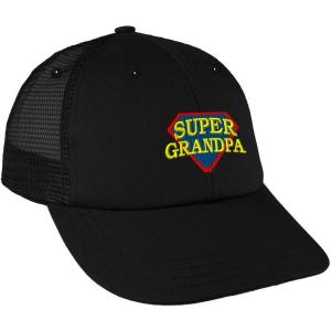imageSuper Grandpa Embroidery Design Low Crown Mesh Golf Snapback Hat Black
