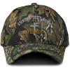 imageCustom Camo Baseball Cap Christian Cross Jesus Embroidery Cotton Strap ClosureForest Tree Green Personalized Text Here
