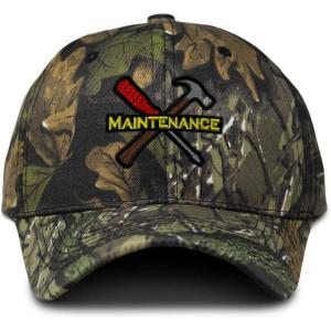 imageCustom Camo Baseball Cap Maintenance Tools Logo Embroidery Cotton Strap ClosureForest Tree Green Design Only