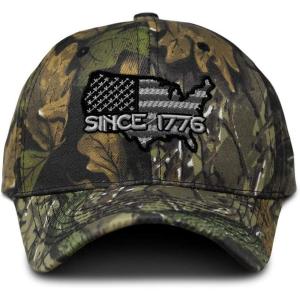 imageSpeedy Pros Camo Baseball Cap America Since 1776 Embroidery Hunting Dad Hats for Men ampamp WomenForest Tree Green