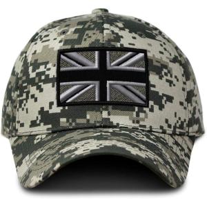 imageCustom Camo Baseball Cap British Flag Black White Embroidery CottonPixel Digital Camo Design Only