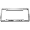 imageSpeedy Pros Us Army Veteran Zinc Metal License Plate Frame Car Auto Tag Holder  Chrome 4 Holes