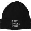 imageCustom Patch Beanie Best Uncle Ever Embroidery Skull Cap Hats for Men ampamp WomenBlack