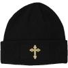 imageCustom Patch Beanie Gold Outline Orthodox Cross Embroidery AcrylicBlack