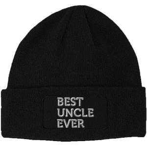 imageCustom Patch Beanie Best Uncle Ever Embroidery Skull Cap Hats for Men ampamp WomenBlack