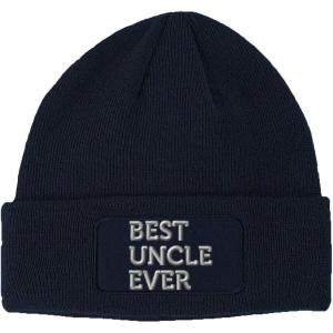imageCustom Patch Beanie Best Uncle Ever Embroidery Skull Cap Hats for Men ampamp WomenNavy