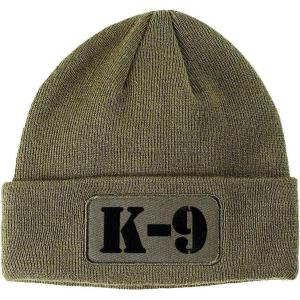 imagePatch Beanie K9 Black Embroidery Acrylic Skull Cap Hats for Men ampamp Women Olive Green Design Only