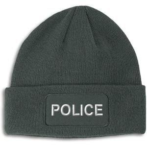 imagePatch Beanie for Men ampamp Women Police Block Style Job Winter Hats Skull Cap HatsDark Grey