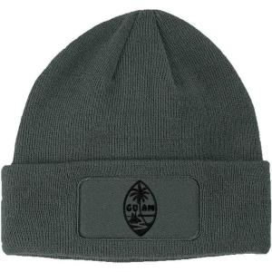imageCustom Patch Beanie Seal of Guam Embroidery Skull Cap Hats for Men ampamp WomenDark Grey