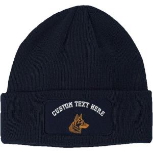 imagePatch Beanie German Shepherd Head Gold Embroidery Dogs Winter Hats 1 SizeNavy