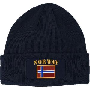 imageSpeedy Pros Patch Beanie for Men ampamp Women Norway Flag Embroidery Skull Cap Hats 1 SizeNavy