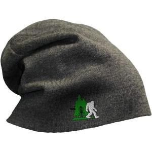 imageSlouchy Beanie for Men Disc Golf Tree and Yeti Embroidery Women Skull CapDark Grey