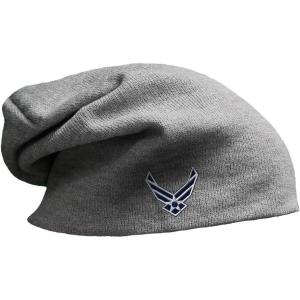 imageSpeedy Pros Slouchy Beanie for Men Air Force Emblem Embroidery Winter Hats Women Skull CapLight Grey