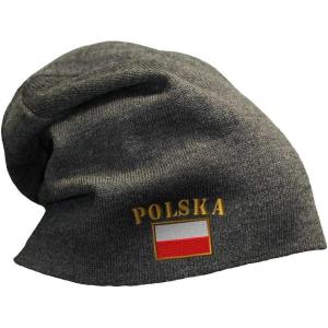 imageSpeedy Pros Slouchy Beanie for Men Poland Polska Flag Embroidery Winter Hats Women Skull CapDark Grey