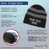 imageStriped Beanie for Men ampamp Women Custom Personalized Text Fleece Skull Cap HatsBlack