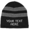 imageStriped Beanie for Men ampamp Women Custom Personalized Text Fleece Skull Cap HatsBlack