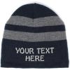 imageStriped Beanie for Men ampamp Women Custom Personalized Text Fleece Skull Cap HatsNavy