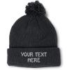 imageWinter Hat Pom Pom Beanie for Men ampamp Women Custom Personalized Text Name Embroidery Acrylic Skull Cap Hat Black 1 Size