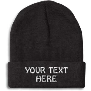 imageWinter Hat Beanie for Men ampamp Women Custom Personalized Text Acrylic Skull Cap HatBlack