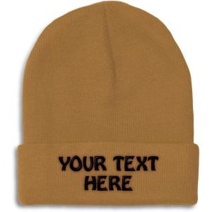 imageWinter Hat Beanie for Men ampamp Women Custom Personalized Text Acrylic Skull Cap HatKhaki