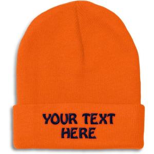 imageWinter Hat Beanie for Men ampamp Women Custom Personalized Text Acrylic Skull Cap HatOrange